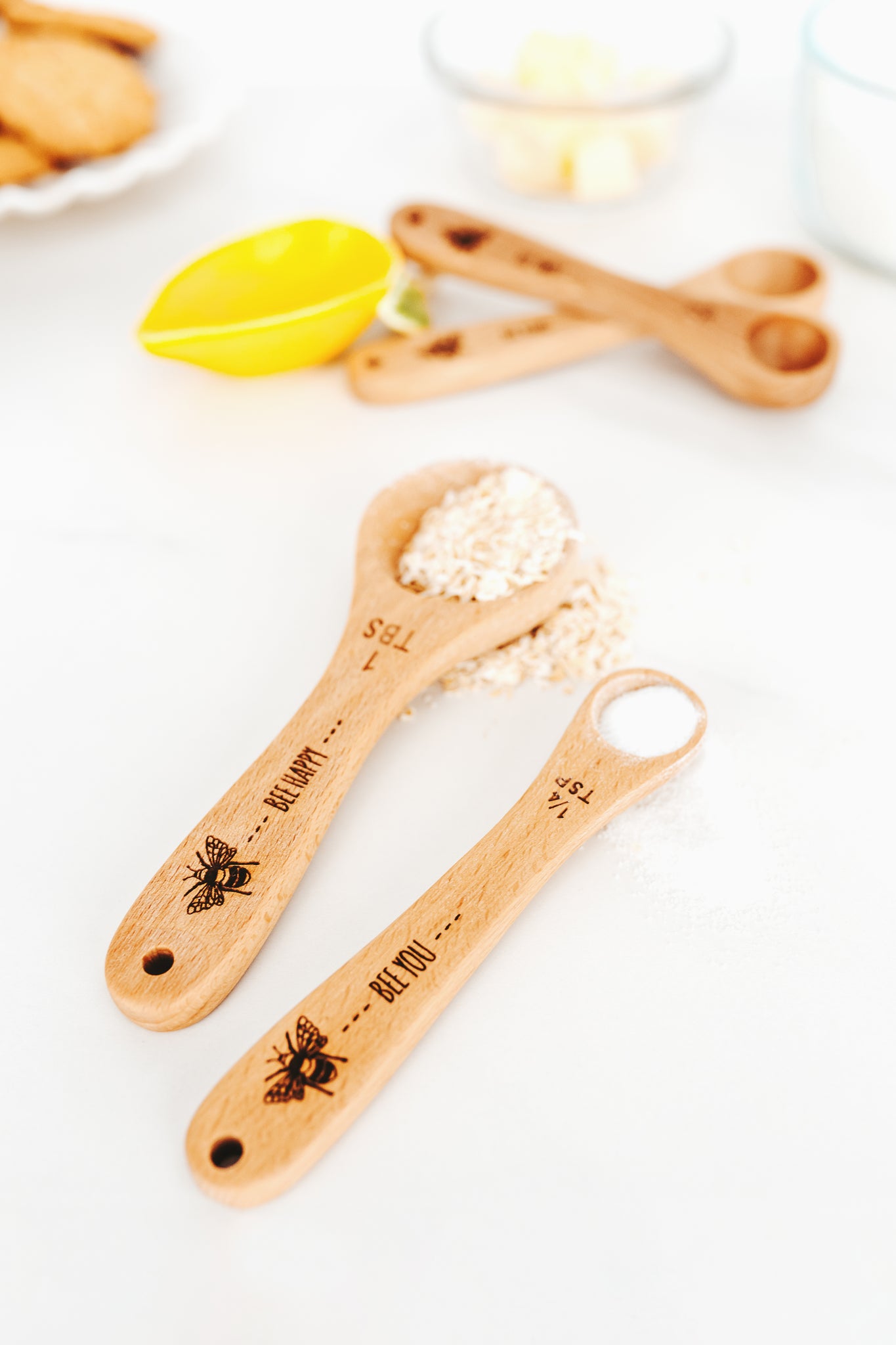 Wooden Measuring Cups, Measuring Spoons, Baking Gifts, Mom