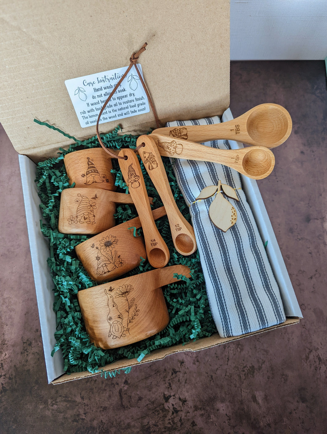 Wood Burned Measuring Spoons